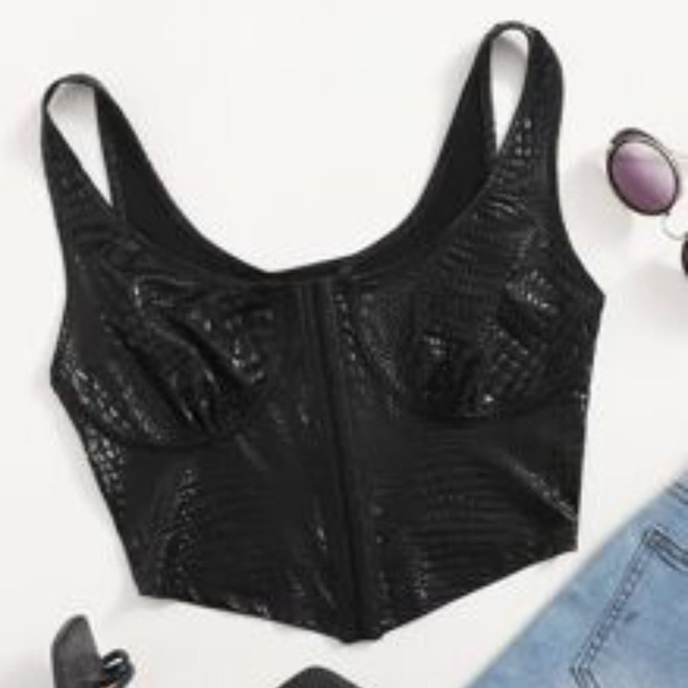 Shein snakeskin pattern crop top
